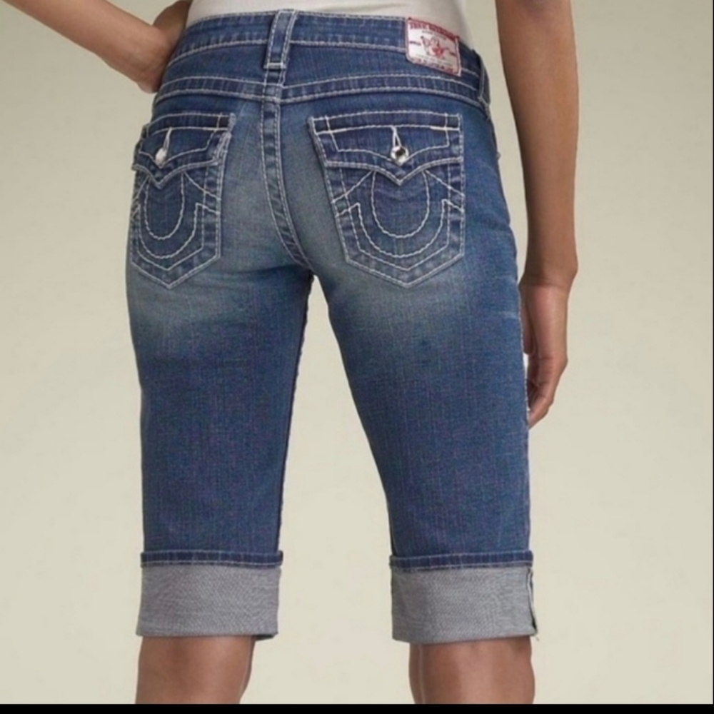 Womens True Religion Disco Sophie Big T Bermuda Shorts 30